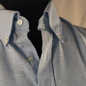 Men's Manhattan Shirtmakers Light Blue Wrinkle-Free Shirt, Size 15.5 32/33